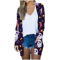 Holloyiver ženski ljetni džemper Halloween Cardigani za žene pokrivaju lagane ležerne bluze za web ispise
