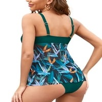 Glonme Tankini kupaći kostimi za žene Tržeća kontrola kupaći kupaći kostim Green XS