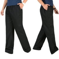 Aherbiu Plus veličine široke pantalone za noge za muškarce rastezanje visokog struka ravne noge čvrste