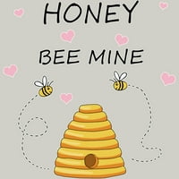 Pčela mina Valentines Dan Muške srebrne krem ​​grafički tee - Dizajn ljudi 2xl