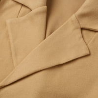 Srednja duljina ženska casual V izrez kaput Vjetrootporna jakna Otvoreni kaput Dugme Dugi rukav karirani majica Solid Boja Jakna Slim Fit