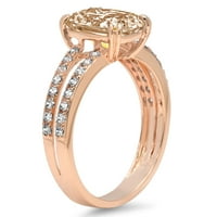 3.96ct jastuk za rezanje šampanjca simulirani dijamant 14k ruža Gold Gold Anniverment prsten veličine 5,75
