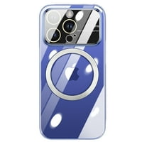 Plativši jasan slučaj za iPhone pro max, prozirna čvrsta kaljeno staklena kamera zaštitnik za zaštitu od žutog vitka lagana futrola kompatibilna sa magsafe, crna