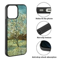 Meka gume za zaštitni poklopac za Apple iPhone Pro 6.1 , ružičasta breskva ploča Vincent Van Gogh