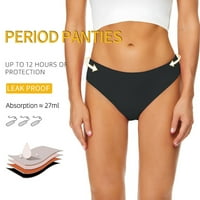 Period kupaćih kostimi Menstrualno nepropusno nepropusno upijajuće hlače visoke strukske kovčele za tenagere žene, crni XL