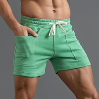Hlače Muške ljetne čvrste boje Velike džepove Hlače Pocket Pocrtavanje labavih ležernih sportova Pokretanje ravnih hlača na plaži