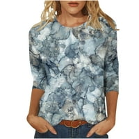 Plus veličine za žene Modni ispisani labavi majica rukava bluza okrugli vrat casual vrhovi plus veličina
