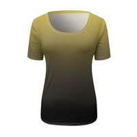 Dyfzdhu majica za žene rebrasta ugrađena košulja za pletene kratke rukave scoop vrat Osnovne teške majice