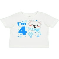 Inktastic Ja sam četvero-sladak polarni medvjed četvrti rođendanski poklon malih dječaka ili majica mališana