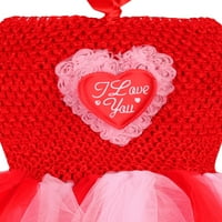 Dječja djevojka haljina midi rukavica bez rukava za valentinovo