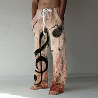 Teretne pantalone Muške modne ležerne ispisane posteljine džepove čipke hlače Velike veličine hlače