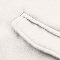 STANIAD KTITI Odjeća Ženska klasična zgodna zima dugih rukava od vune V-izrez bijeli XL