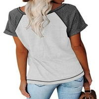 Paille dame majica majica kratki kratki rukav na vrhu ljetne majice u boji duboko sivo s