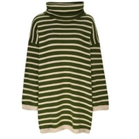 Žučna ženska zimska džemper modni pulover s dugim rukavima casual solid tortleneck pletenje labav džemper gornji zelenil l
