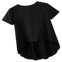 Ženski bluza vrhovi kontrastne nagledne visoke bluze crne s