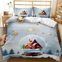 Božićni prekrivač pokrivač za odmor Twin posteljina sa santa otiskom za djecu Tinejdžeri Dvostruki kralj