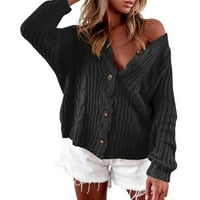 Ženska jesen i zimski ležerni pleteni džemper plus veličine šuplji pleteni džemper džemper kupaći kostimi