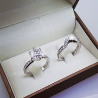 Prstenovi za žene Srebrna geometrija Cubic cirkonijska mladina kružna Rhinestone SI Claws prsten za angažman prsten full dijamant cirkonijski pasijans prsten 10