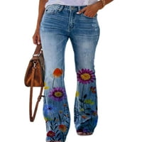 Glonme Women Stretchy Vintage Jeans Stretch Dno Dno Dno Radne pantalone Duge hlače
