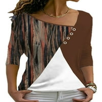 Ženska labava baggy tunika bluza Žene Ležerne prilike pulover Spesionirani posao V izrez Majica Khaki