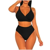 Ženska seksi bikini solidna set kupaći kostim dvije napunjene grudnjake kupaće odjeće