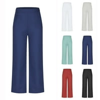 Jerdarske hlače Ženske elastične strugove casual hlače čvrsto gumne tanke pamučne i posteljine široke