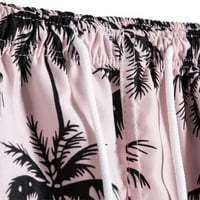 Muške plus veličine hlače elastična struka snopa plaže linija za plažu Ležerne prilike sportske kratke hlače ružičasta 6