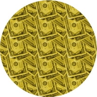 Ahgly Company u zatvorenom okruglom uzorkom tamno žute zelene tepihe, 5 'okruglo