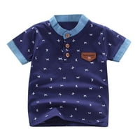 Dyfzdhu Toddler Kids Baby Boys Ispis Pismo Genseman Dugme košulja vrhova Tee odjeća