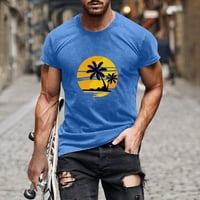 Muški ljetni vrhovi majica kratkih rukava Crew CALEST LAOSS Cute Hawaii Print T majice Top Blue XL