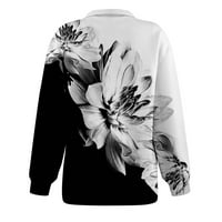 Ženske dukseve Essentials Hoodie Ženski povremeni modni dugih rukava cvjetni print Prevelike zip dukseve