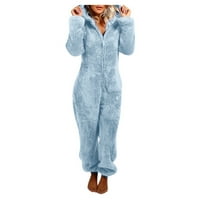Ženske hlače, ženski kombinezon s kapuljačom s dugim rukavima Pajamas casual zima toplo za spavanje