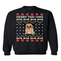 Newkward Styles Merry Pugmas Dukseri Slatki pas Dog Božićni džemper ljepljiv za odmor Božićni skakač