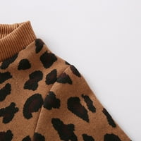 Toddler Baby Girls Leopard Print pulover vrhova + set suknje od umjetne kože