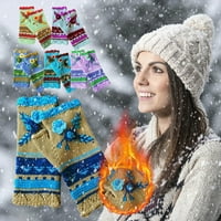 Juebong ženske zimske hlače za cvijeće, rukavice ručni ručni rukavi rukavice mittens pletene na pola