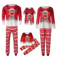 Dadaria Family Božićni pidžami Ženska moda Top kaputa sa kapuljačom kaputa s dugim rukavima Crveni muškarci s