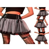 Inevnen ženske čipke za patchwork mini naletene suknje visoke struk čipke Up ruffle kratke suknje