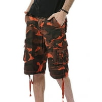 Ayolanni narančaste baggy teretni hlače za muškarce muške kratke hlače Multi džep teretni hlače labave