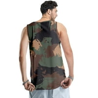 Cingque muški tenkovi 3D maskirni ispisani grafički majica bez rukava na rukavu na vrhu prsluk muška