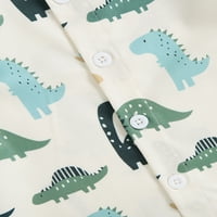 Biekopu Boys Formalno Nosite dinosaur Print s kratkim rukavima na majici i elastične kratke hlače Ljetne odjeće