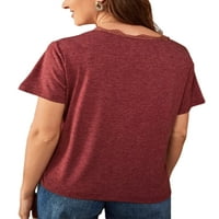 Avamo Casual V izrez za žene za žene Ljetna čipka TRIM košulja Casual Beach majica kratkih rukava Basic