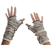 Žensko modno slovo Ispis višenamjenske tipke mitten elastične tanke zimske rukavice bijele boje
