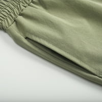 Teretne hlače za žensko čišćenje ispod 20 dolara, ležerni čvrsti džep širokih struka širokim nogama, ravno teretna hlače, visoka struka zelena 6