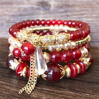 Biserna ogrlica za žene Boho Creative perle narukvica od višeslojnih zrnkova narukvica za žene i djevojke