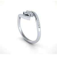Originalna 1.5ct okrugla rez dijamantski prong dame bridalni godišnjica Fancy Ring Band Solid 18K Gold H si2