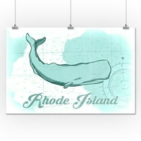 Rhode Island - kita - Teal - Primorska ikona - Arttern The Latern Press Artwork