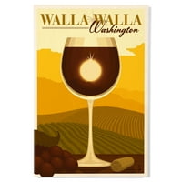 Walla Walla, Washington, vinsko staklo i vinogradski zidni zidni zidni zid