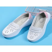 Gomelly Womens Flats Comfort medicinske sestre cipele na loaferima Lagana čama za cipele Walking White