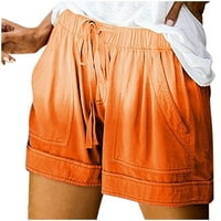 Qucoqpe Womens Comfy ljetne kratke kratke kratke hlače Casual Comfy nacrtavanje elastičnih struka s