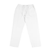 Yubatuo hlače za žene plus veličine Čvrsto nepropusnost pamučne posteljine c džepne casual pantalone